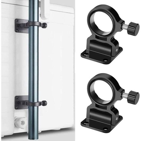 Lot de 2 supports de parasol pliables  noir pour canne à pêche, support mural pour parapluie, plage, terrasse, cour, balcon, parc