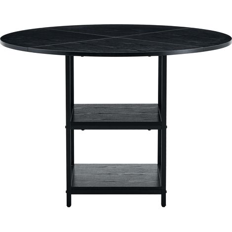 CAIziUne table à manger ronde, de 107 cm de diamètre, à deux niveaux.