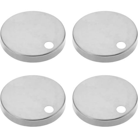 4 - Cache Charnière - Abattant WC - Fixation Décorative - Acier Inoxydable - Pour Siège De Toilette - Argent - 60x8.5mm (1/5)