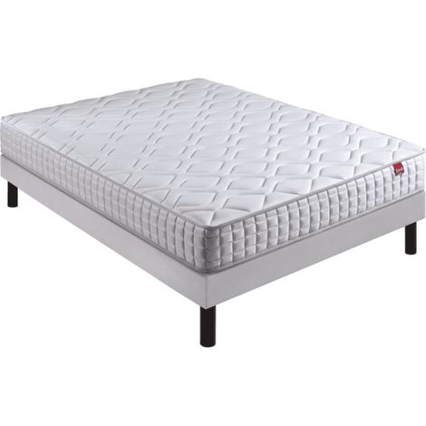 Ensemble Epeda DISTINCT 2  + Sommier Escale + pieds 140x190 Ressorts