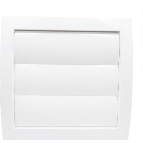 1 grille de ventilation (blanche) avec ouverture de Ø 200 mm, avec volet mobile, persienne et clapet anti-retour. Fabriquée en plastique ABS. (1/5)