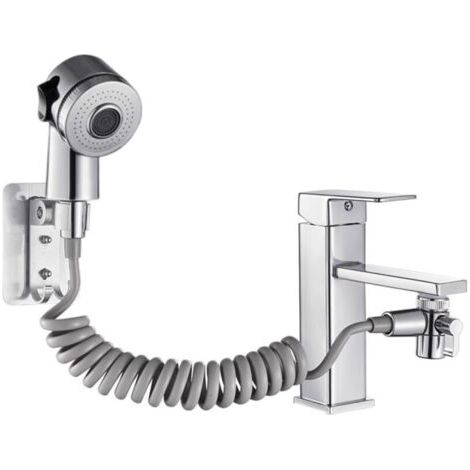 NALOOKAMIC Kit de douchette à main pour lavabo, avec trois modes de lavage et de nettoyage des toilettes, chromé (1/2)