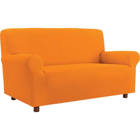 Copridivano copripoltrona elasticizzato 4 misure posti estendibile salvadivano Made in italy Arancio - 3 posti da 180 a 250 cm