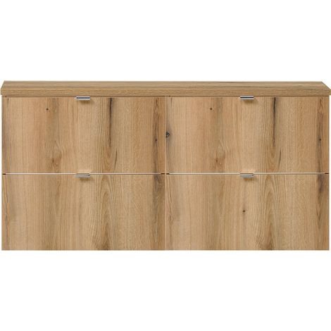 Doppelwaschtisch Skelbolu 120x60x40 cm 4 Schubladen Eicheoptik [en.casa] (1/5)