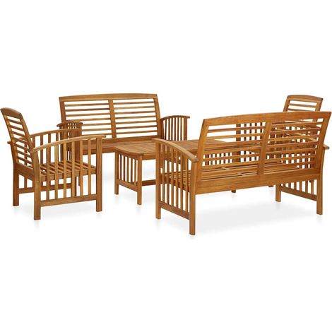 vidaXL Salon de jardin 5 pcs Bois d'acacia solide (1/5)