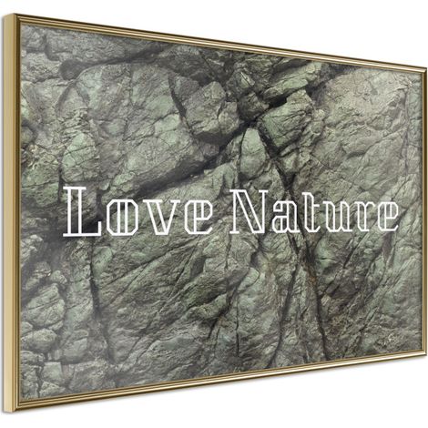 Affiche Murale Encadrée "Nature" 90 x 60 cm Or (1/2)