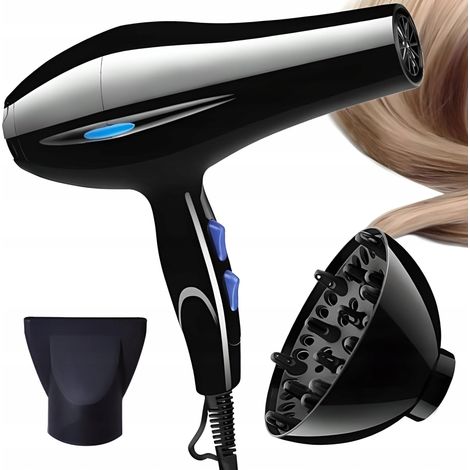 Secador de pelo ionizador PRO, potente, 2200 W, negro. (1/5)