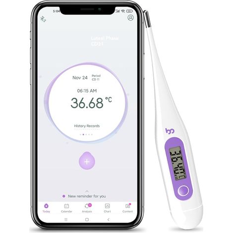 Vinca Lite Thermomètre basal, thermomètre numérique, moniteur de fertilité pour ovulation, contrôle du cycle, sans Bluetooth (1/5)
