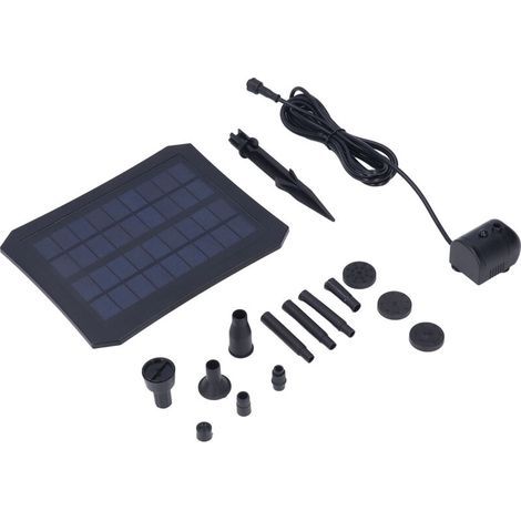 Kit de pompe à eau solaire avec lumière LED pour bassin, fontaine de jardin, piscine ou bain d'oiseaux - 9V 2.5W (1/5)