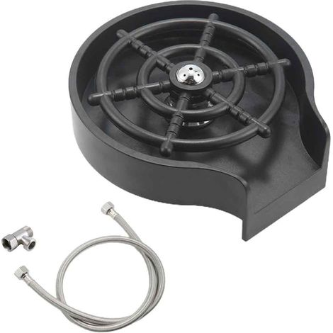 Rince-verres en ABS et alliage d'aluminium à structure stable, avec buse haute pression à cinq trous, 13 x 14 x 4,3 cm, pour la cuisine (1/5)