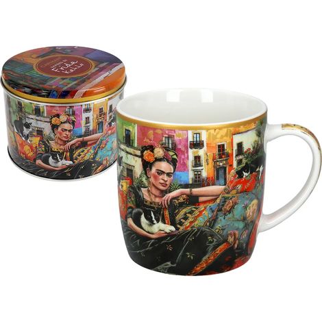Mug dans une boîte en métal - F. Kahlo, Autoportrait (carmani) (1/5)