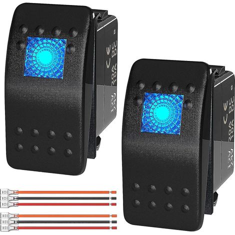 Interrupteur à bascule électronique 12/24 V pour voiture, avec LED et bouton marche/arrêt à 3 broches.