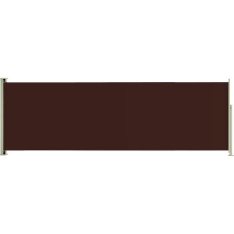Auvent paravent store brise-vue latéral rétractable de patio jardin terrasse balcon protection visuelle écran 200 x 600 cm marron