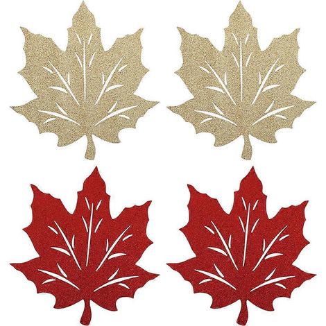 Sets de table décoratifs pour Thanksgiving, motif feuilles d'automne, lot de 4 (1/5)