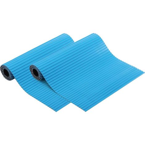 Tapis Antidérapant Bleu à Bandes pour Marches de Piscine, PVC, 23x60cm
