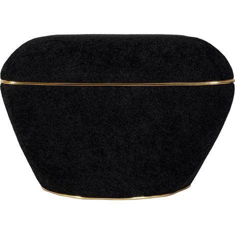 Pouf Contessa nero e oro in velluto e legno di pioppo (1/3)
