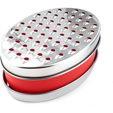 Râpe à fromage de cuisine en acier inoxydable avec récipient de rangement pour fruits et fromage, rouge (1/5)