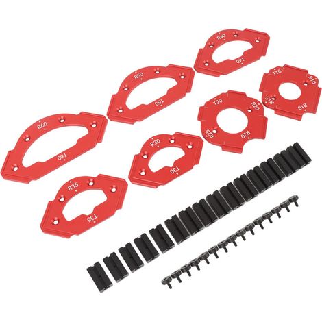 Router angle radius template set, CNC machined aluminum alloy, multiple routing guides for woodworking (1/3)