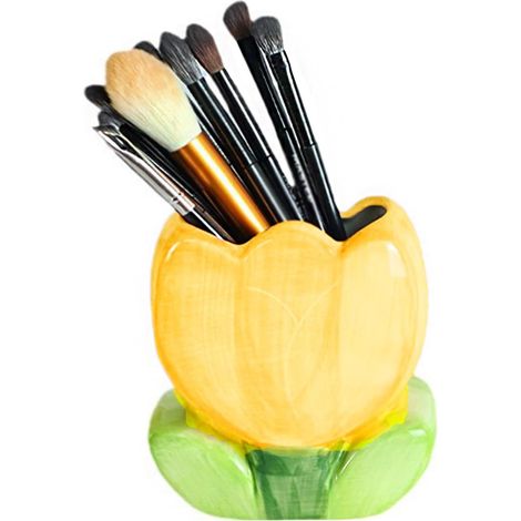 Pot à Crayon en Ceramique, Pot pour Pinceau de Maquillage, Petit Pot Pinceaux Maquillage Porte Stylo Bureau Design Vase a Fleur pour Stylos, Maison, Bureau DéCoratif (1/5)