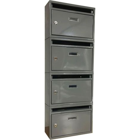 Cassetta postale condominiale modulare componibile posta buca lettere casa 4 posti verticale grigio 465ds (1/4)