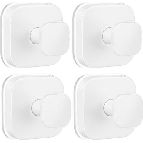 Crochet De Douche - Ventouse En Silicone - Acier Inoxydable - Charge Max 6,8 Kg - Pour Salle De Bain Fenêtre Verre Porte - Lot De 4 (1/5)