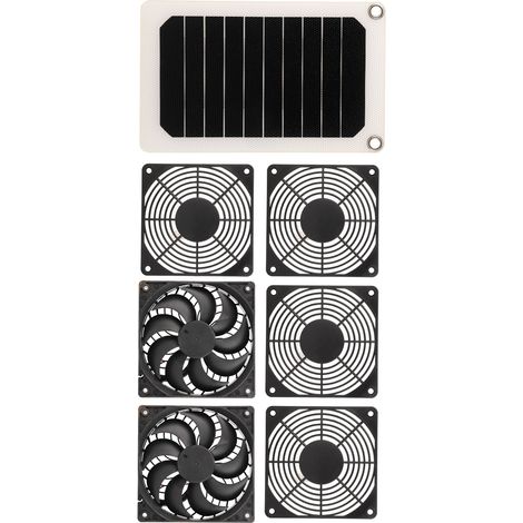 Kit de ventilateur solaire double, résistant aux intempéries, pour une réduction de la température et un air purifié. Alimentation solaire 5W 6V. (1/5)