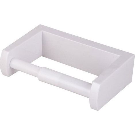 Dérouleur à papier toilette en ABS blanc – Fixation à vis – Dimensions 3.5cm x 11cm x 6.2cm – Design moderne sans couvercle