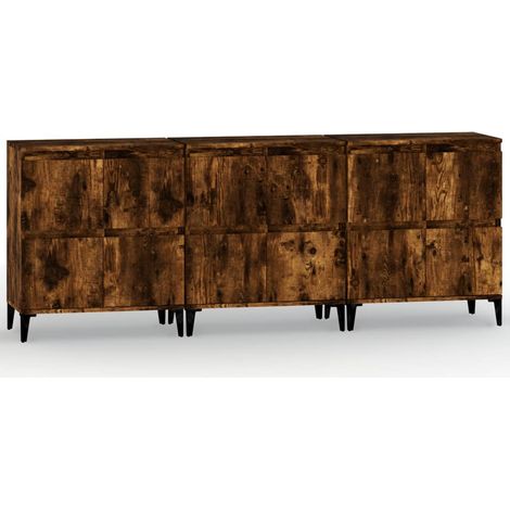 Credenza cassettiera mobile contenitore organizer cucina soggiorno salotti 3 pezzi 60 x 35 x 70 cm legno ingegnerizzato marrone 020037048