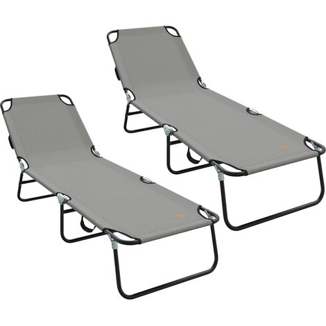Maison Exclusive - Klappbare Sonnenliege 2 pcs Grau 188 x 57 x 86