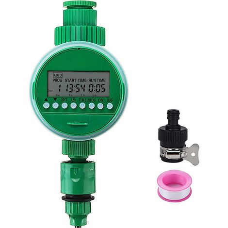 Minuteur d'arrosage automatique programmable pour robinet d'arrosage, système d'irrigation goutte à goutte pour jardin, pelouse et cour extérieure ( ) (1/5)