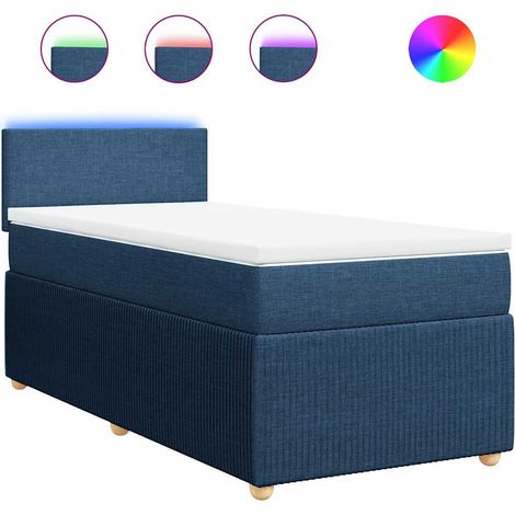 Maison Exclusive - Giroletto a Molle con Materasso Blu 90x200 cm inTessuto