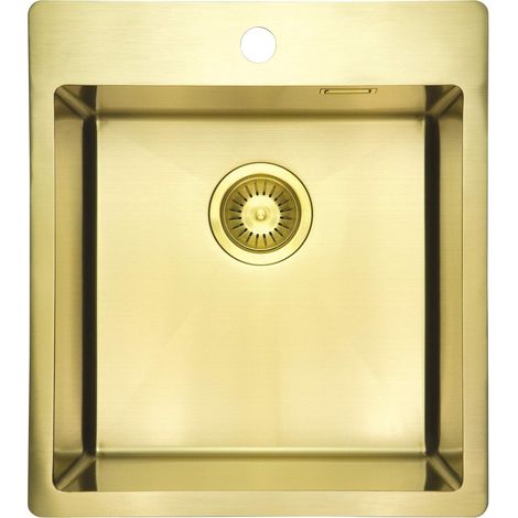 Lavello singola vasca in colore oro spazzolato 450 x 505 mm Deante Olfato precious ZPOR10A  Oro Spazzolato