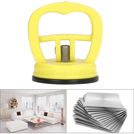 Lot de 2 Mini Ventouses de Réparation pour Carreaux et Verre à Forte Adhérence Jaune - KZQ (1/5)