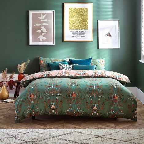 Housse de couette, coton, polyester, fern vert (1/5)