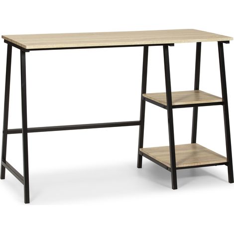Scrivania Lisboa Nero, Stile Industrial 105 x 47 x 75 cm (1/5)