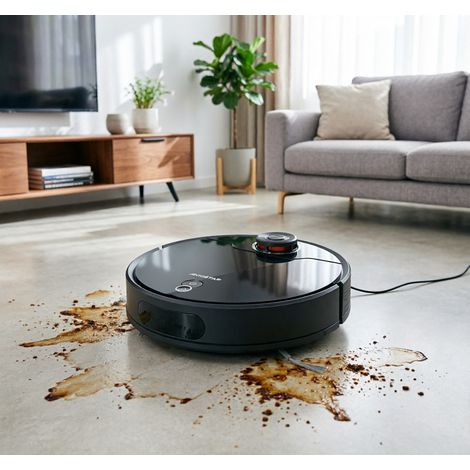 Robot de nettoyage connecté WiFi Aigostar navigation laser, aspiration lavage application mobile, autonome performant pour maison
