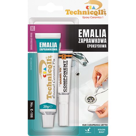 Technicqll, émail de retouche blanc pour émail et céramique, 20 g + 4 ml, E-186