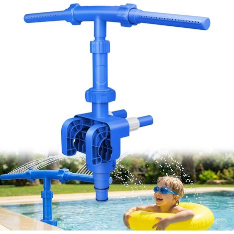 Fountain of pool hors-sol - Sprinkler adjustable for pool - Fastening of frame - For the detente and the cooling - Accessory of pool hors-sol - Blue (1/5)