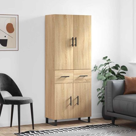 Highboard Sonoma-Eiche 69,5x34x180 cm Holzwerkstoff (1/5)
