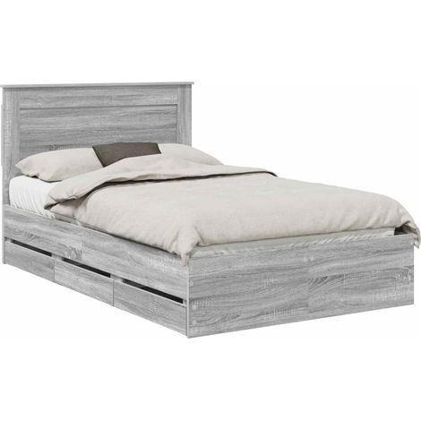 Maison Exclusive - Struttura del letto con cassetto Grigio Sonoma 120 x 190 cm