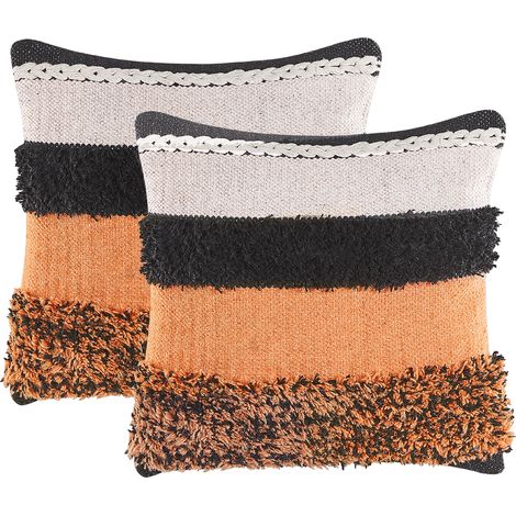 Conjunto de 2 cojines funda extraíble 45 x 45 cm algodón multicolor Mihalgazi
