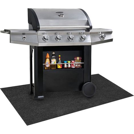 TolleTour Tappetino per barbecue 80x120 cm, protezione di pavimento antiscivolo, resistente all’olio e idrorepellente, per grill, terrazza e giardino