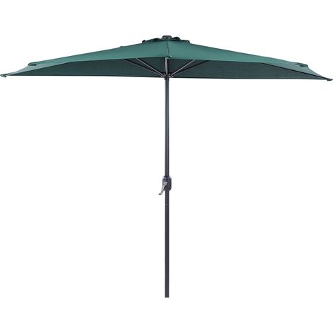 Sombrilla de poliéster verde negro 270 cm semicircular sombra moderno Galati