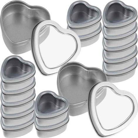 25 herzförmige Metalldosen mit Deckel, ideal für Gastgeschenke, Pralinen und andere Leckereien. Perfekt als Hochzeitsgeschenk oder für andere Anlässe.