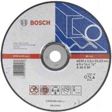 Bosch – Disque à tronçonner métal 180 mm – Épaisseur 3 mm – Alésage 22,23 mm – Conception A 30 S BF – Compatible meuleuses angulaires - 2608600316