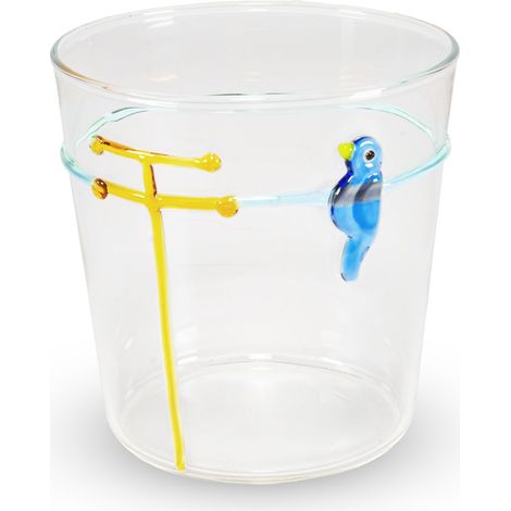 WD LifeStyle Bicchiere Vetro Borosilicato Cc 250 ml Decoro Uccellino