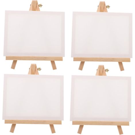 4ensembles Mini Chevalets Pour Toile Et Peinture Cadre Solide Bois Support Stable Panneau De Toile Vierge Pour Amateurs Et Étudiants (1/5)