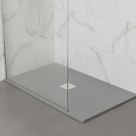 Piatto doccia 70x80 in marmoresina effetto pietra grigio riducibile Ten (1/5)