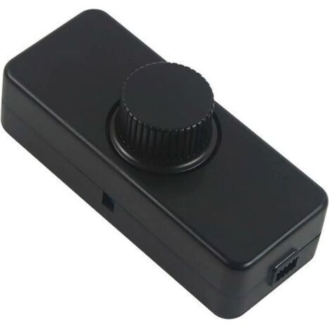 Interruptor regulador giratorio para LED de 3 a 100 W, apto para lámparas LED regulables, incandescentes y halógenas, 220-240 V, enchufe CE, color negro.