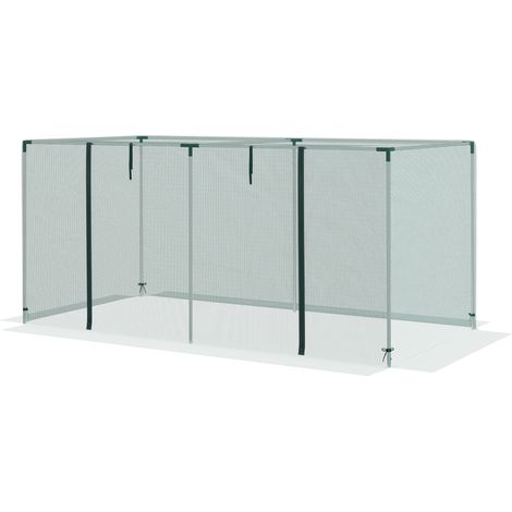 Serre de jardin cage de culture porte zippée tubes acier galvanisé 240 x 120 x 110 cm vert